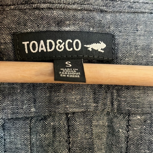 Toad & Co. gray/blue linen romper. - Picture 2 of 3